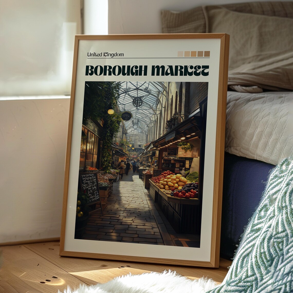Borough Market London Historic Glass Roof Market Hall Poster - Image 3