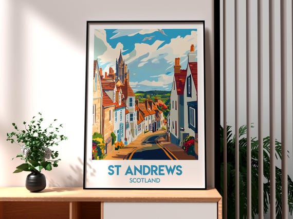 St Andrews Print Scotland Wall Art Golf Poster Uk Gift For Traveller Scottish Highlands