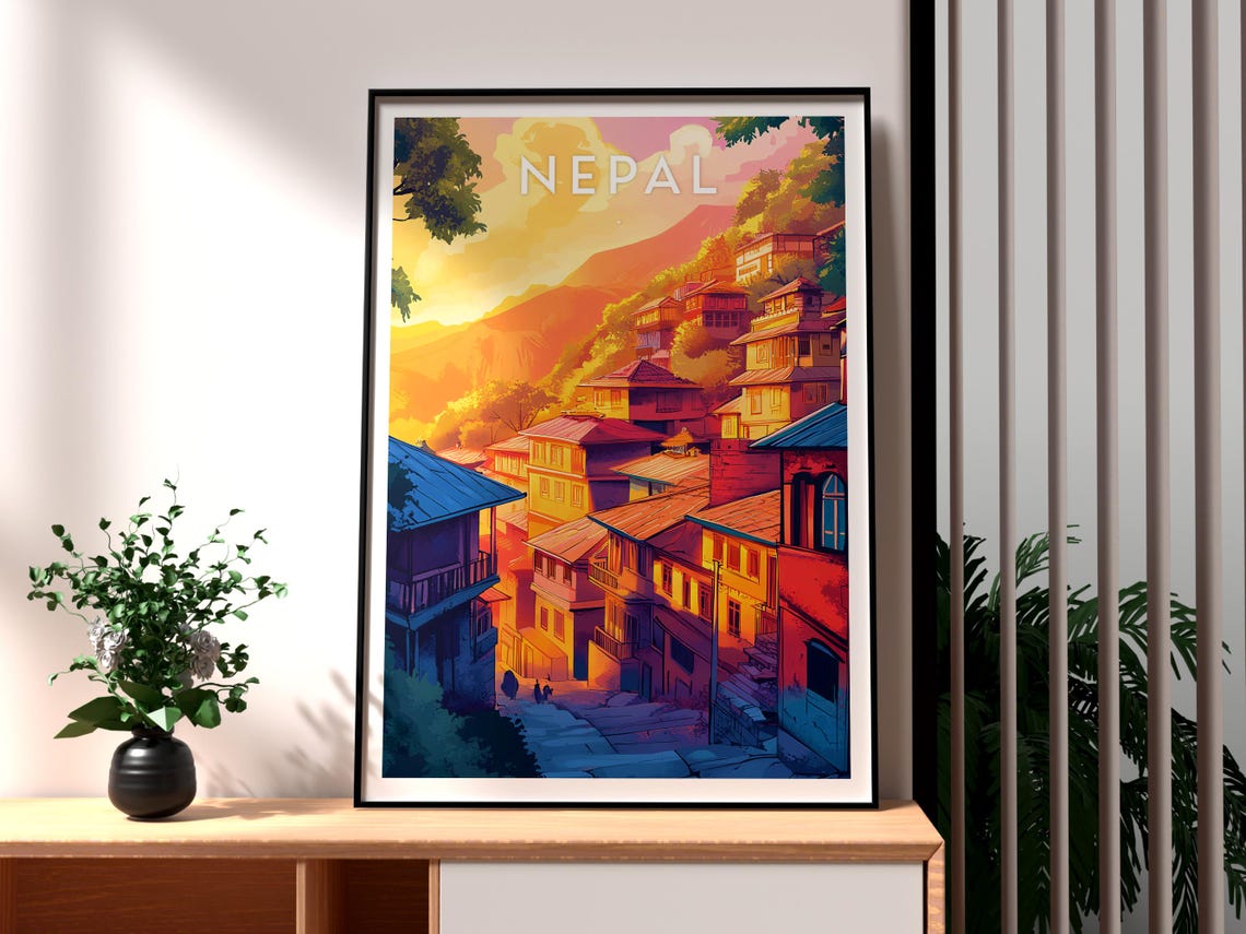 Nepal Poster Wall Art The Himalayas Trecking Kathmandu Hiking Mount Everest Base Camp