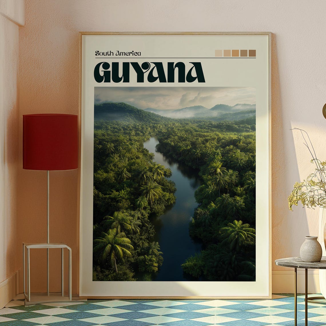 Guyana Poster Art Travel Print Wall Georgetown Backpacking South America - Image 2