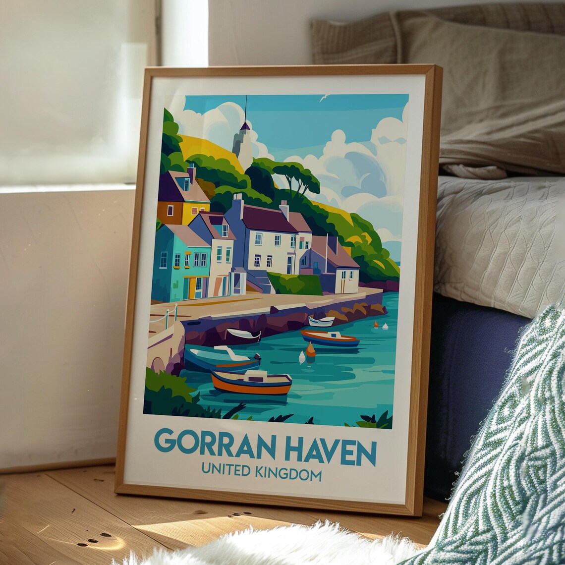 Gorran Haven Cornwall Fishing Village Harbor Boats Travel Poster - Image 3