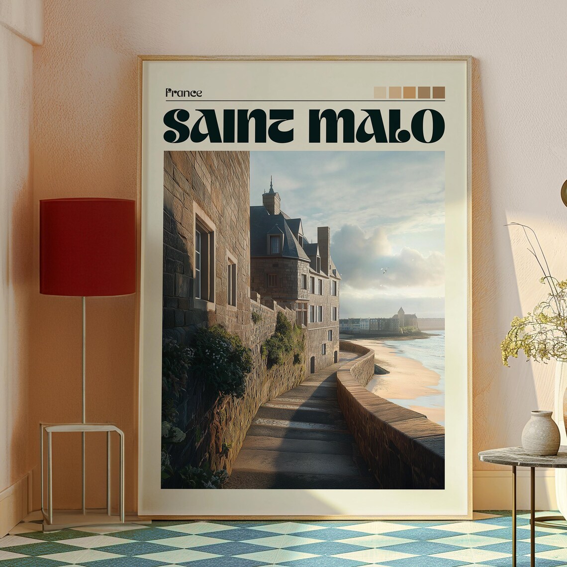 Saint Malo France Historic Ramparts Coastal City Vintage Travel Poster - Image 2