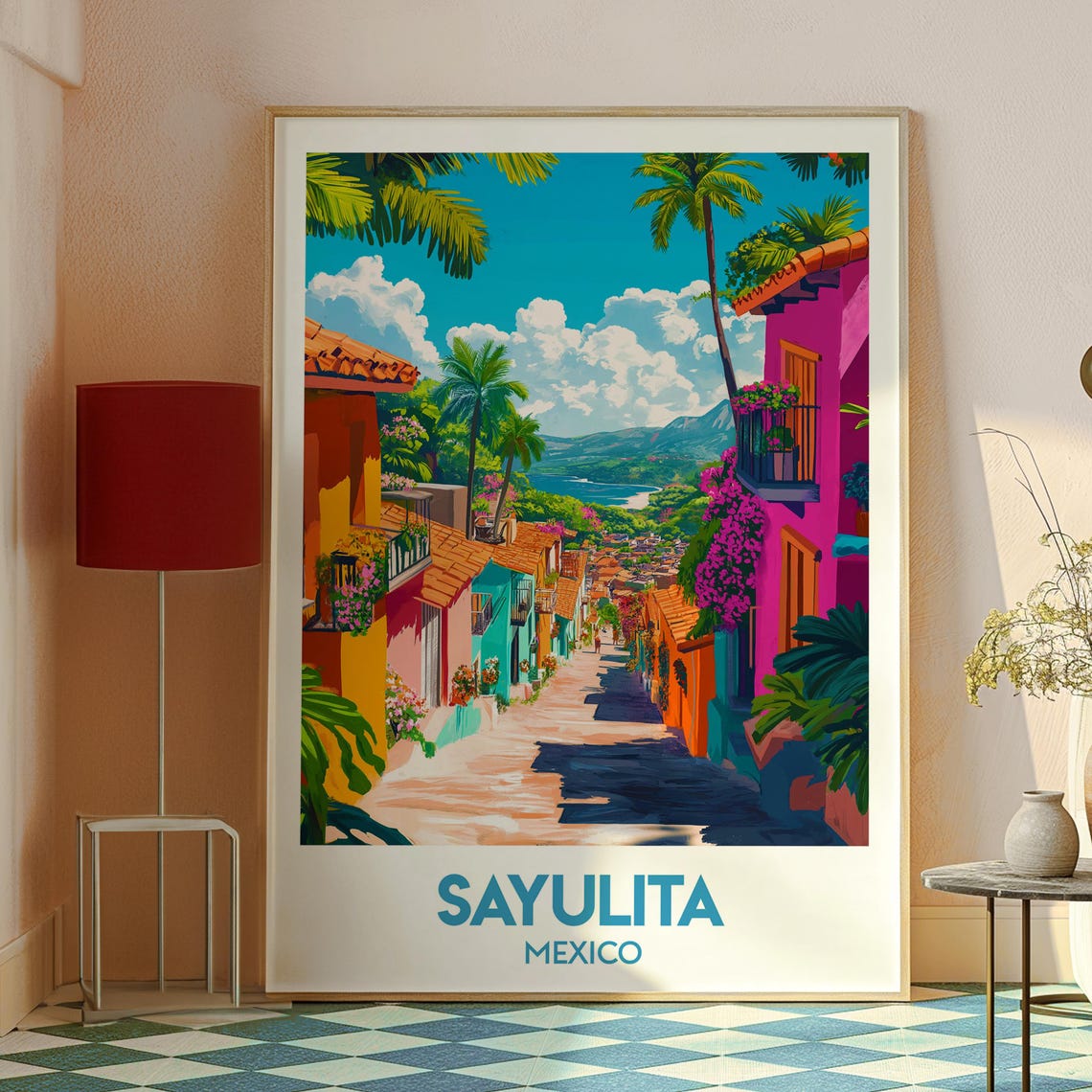 Sayulita Print Mexico Wall Art Beach Poster Travel Surfing - Image 2