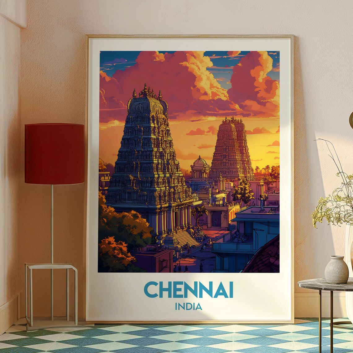 Chennai Travel Print India Wall Art India Art Travel Wall Art Chennai Poster Chennai Print Gift For Traveller Bay Of Bengal - Image 2