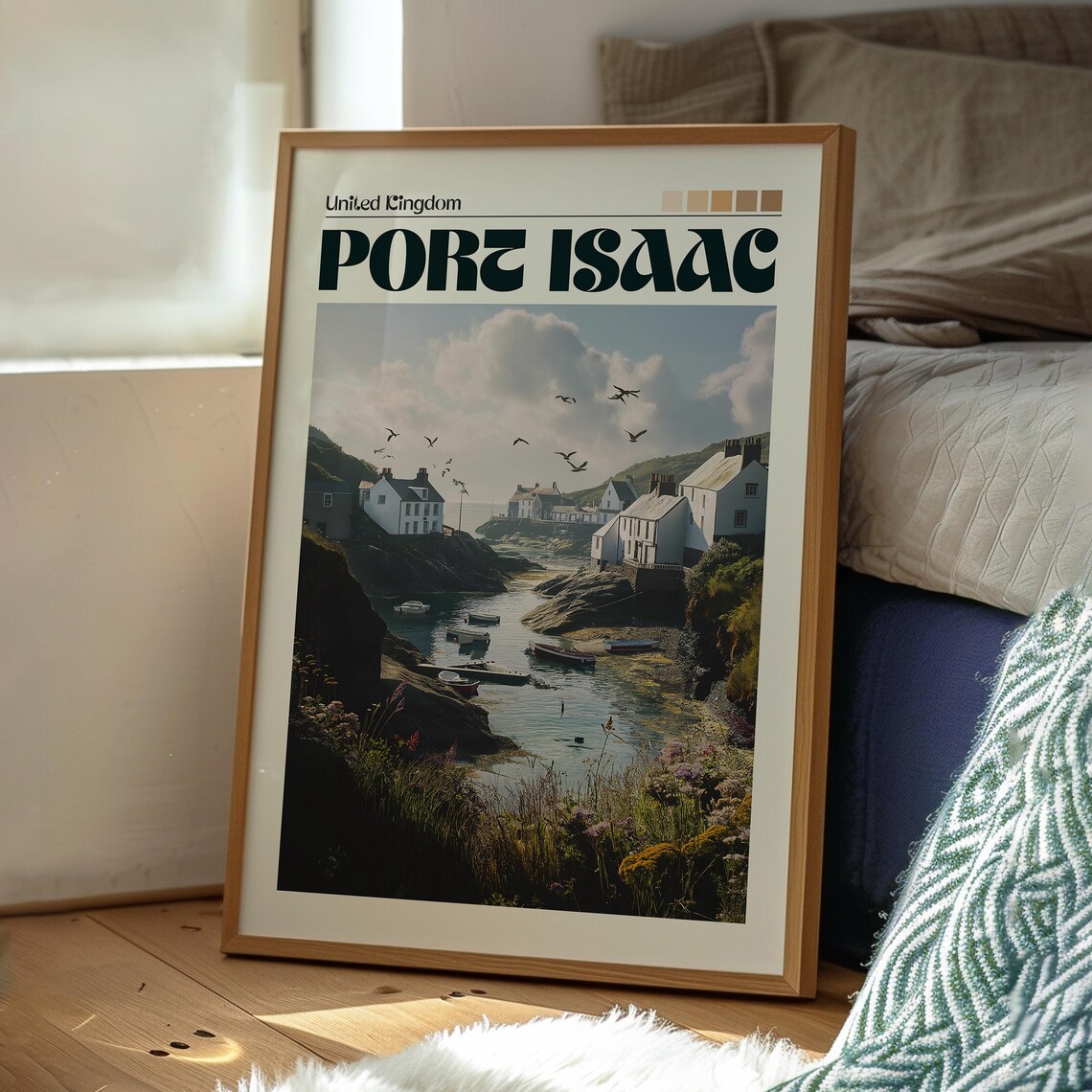 Port Isaac Cornwall Fishing Village Harbour Cove Travel Poster - Image 3