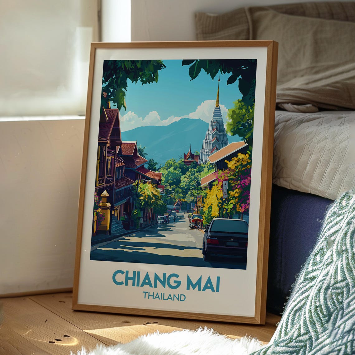 Chiang Mai Print Thailand Wall Art Travel The Mountain Poster Backpacking Gift For Traveller - Image 3