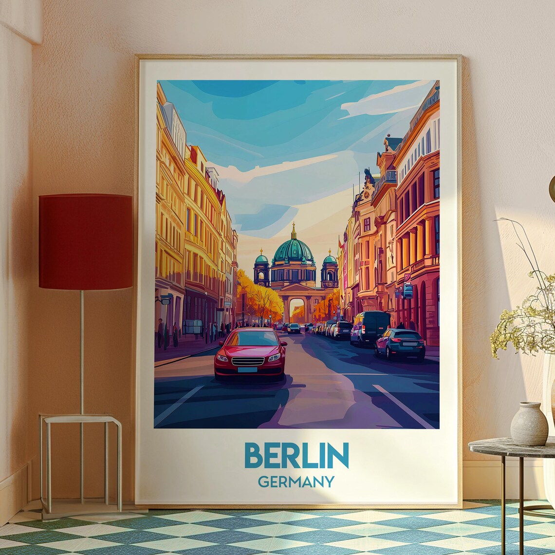 Berlin Germany Historic Cathedral City Street European Travel Poster - Image 2