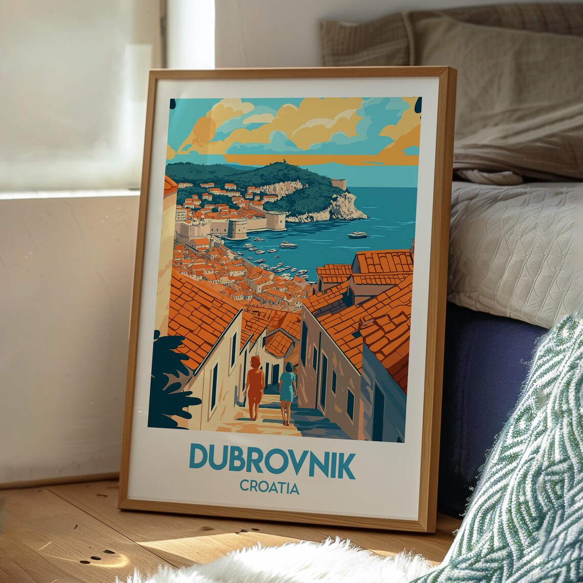 Dubrovnik Croatia Old Town Harbor Adriatic Coast Travel Poster - Image 3