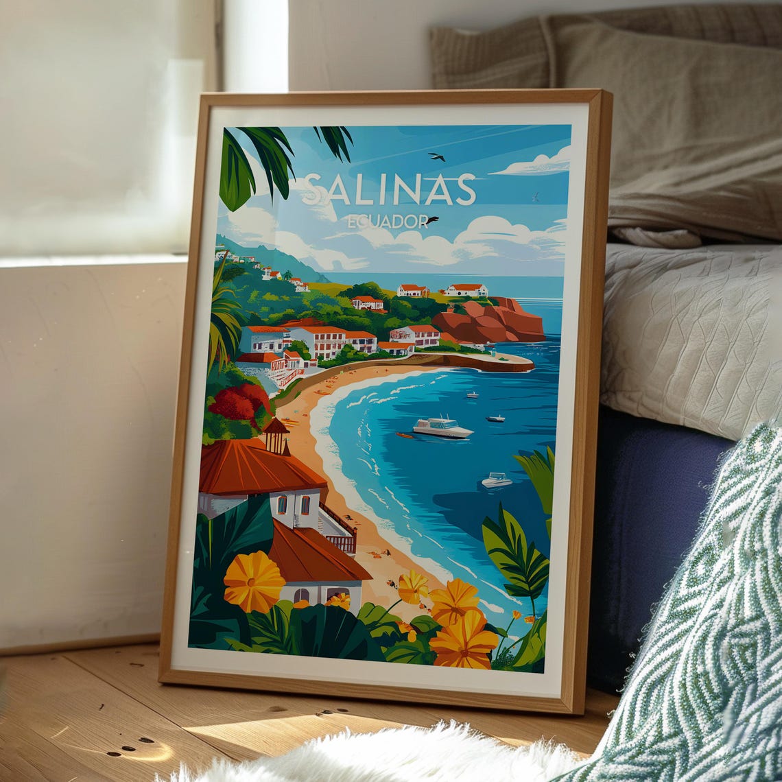 Salinas Poster Ecuador Art Travel Print Wall Backpacking South America - Image 3