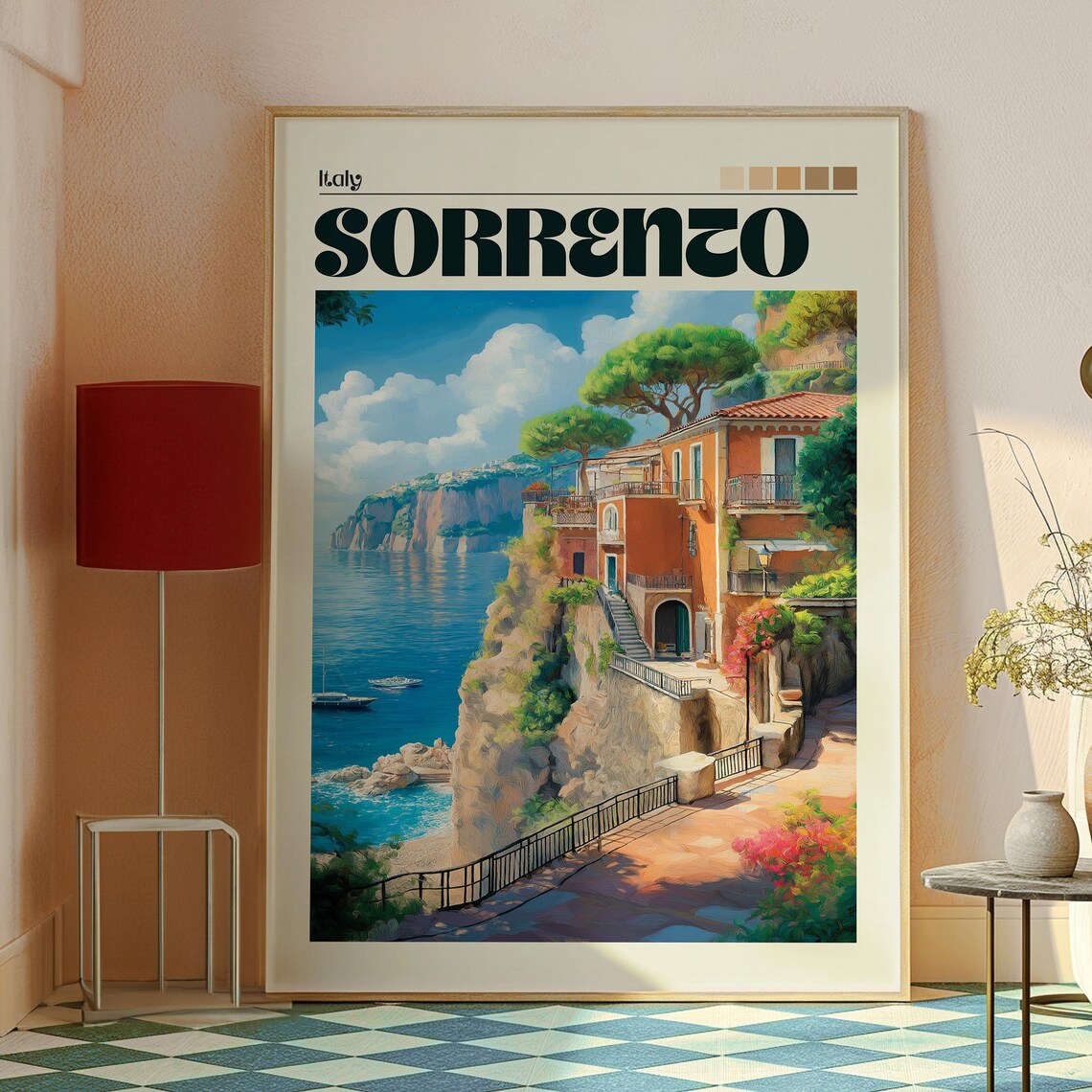 Sorrento Italy Cliffside Town Amalfi Coast Sea View Terrace Poster - Image 2