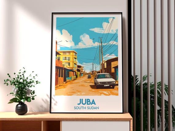 Juba Travel Print South Sudan Wall Art Poster Africa City