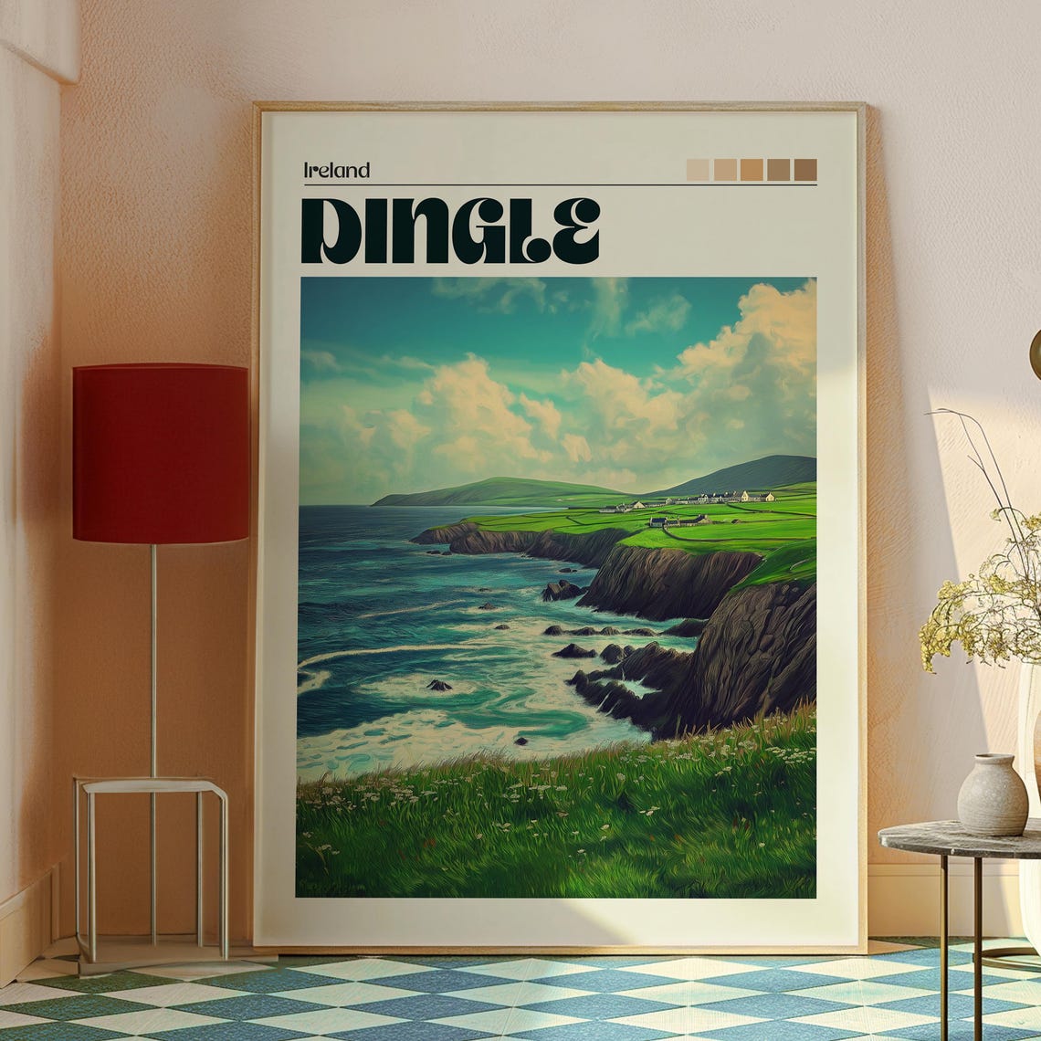Dingle Ireland Emerald Cliffs Coastline Ocean Waves Travel Poster - Image 2