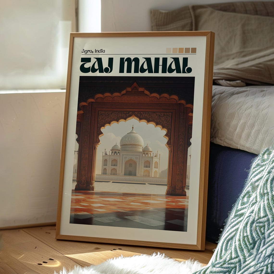 Taj Mahal Agra India Marble Archway View Retro Travel Poster - Image 3