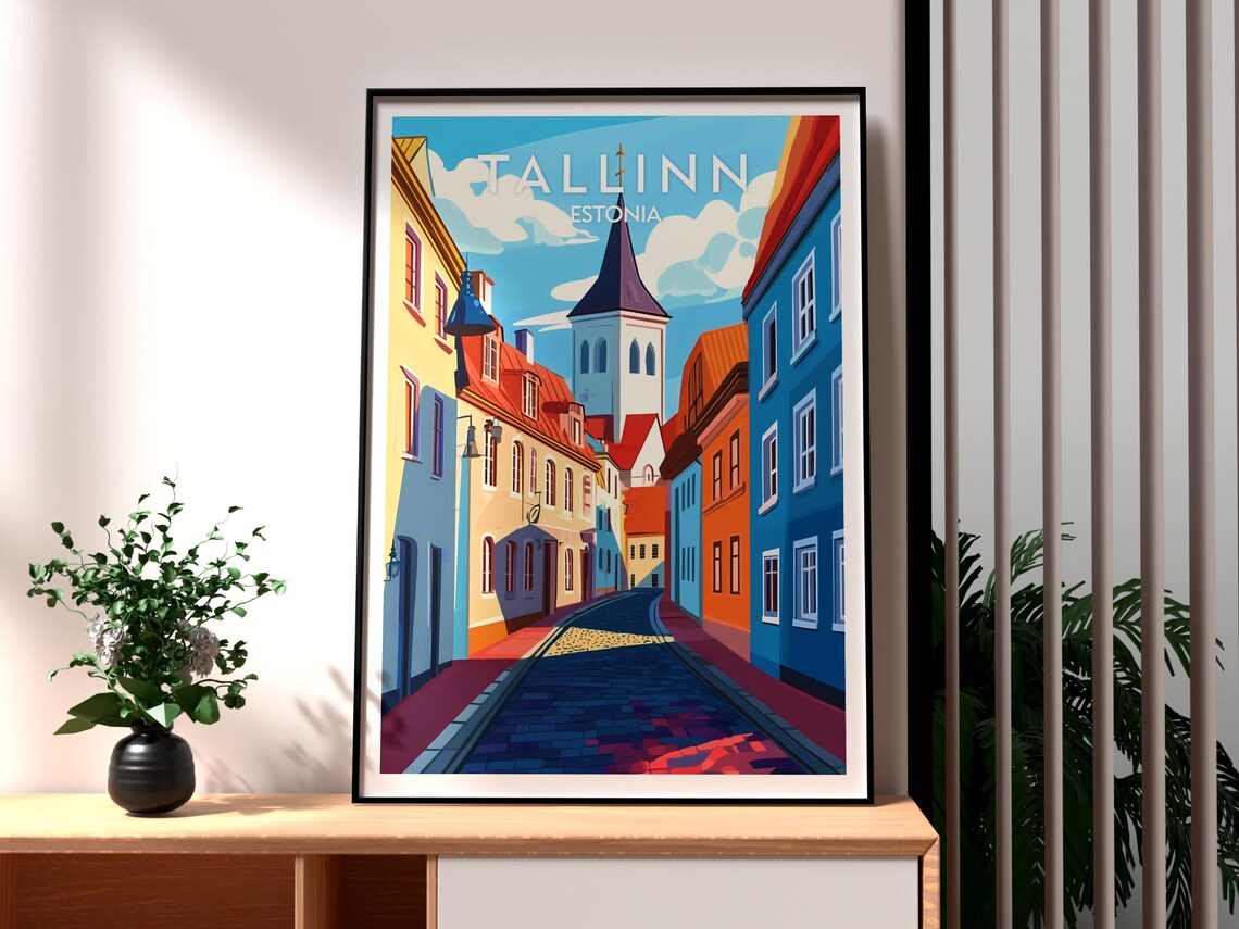 Tallinn Estonia Medieval Old Town Cobblestone Street Fairytale Poster
