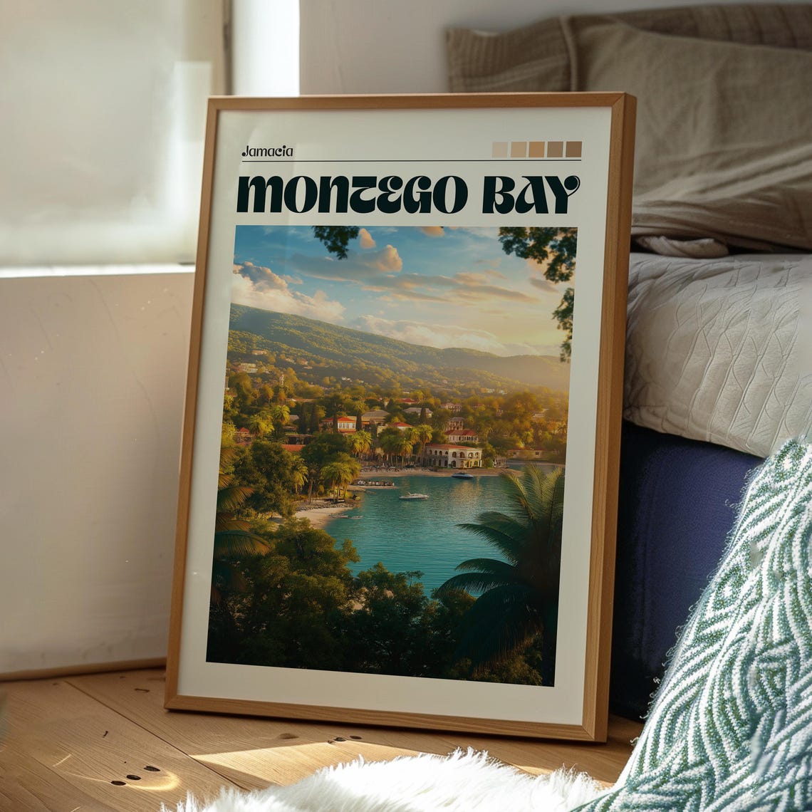 Montego Bay Print Caribbean Wall Art Jamaica Travel Poster Beach - Image 3