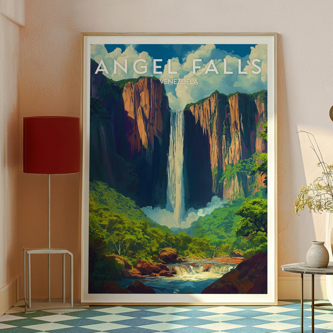 Angel Falls Venezuela Waterfall Cliff Jungle Nature Travel Poster - Image 2