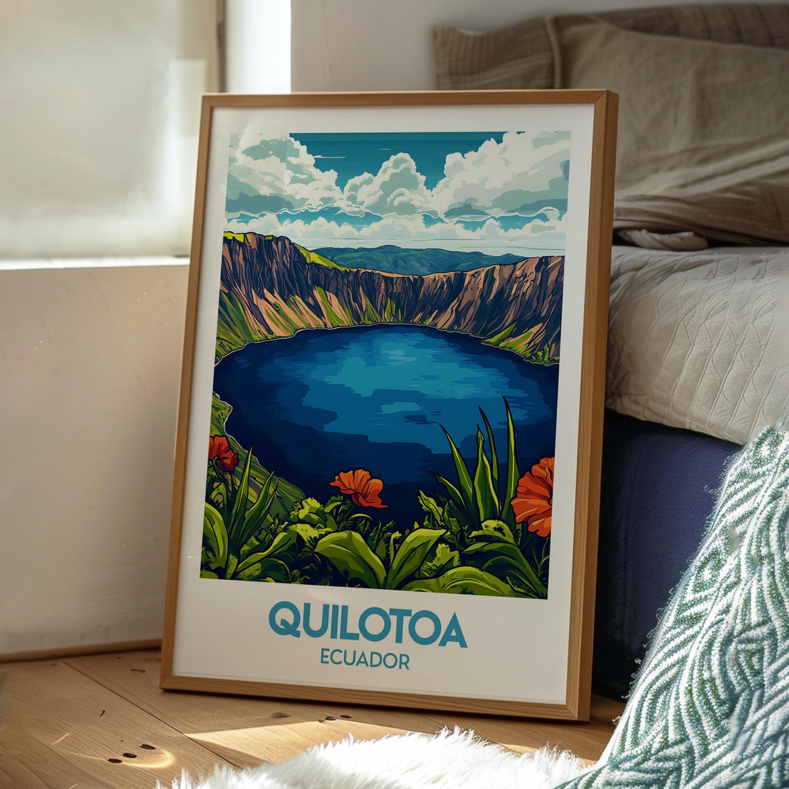 Quilotoa Lake Poster Ecuador Art Travel Print Wall Backpacking South America - Image 3