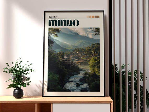 Mindo Poster Ecuador Art Travel Print Wall Backpacking South America