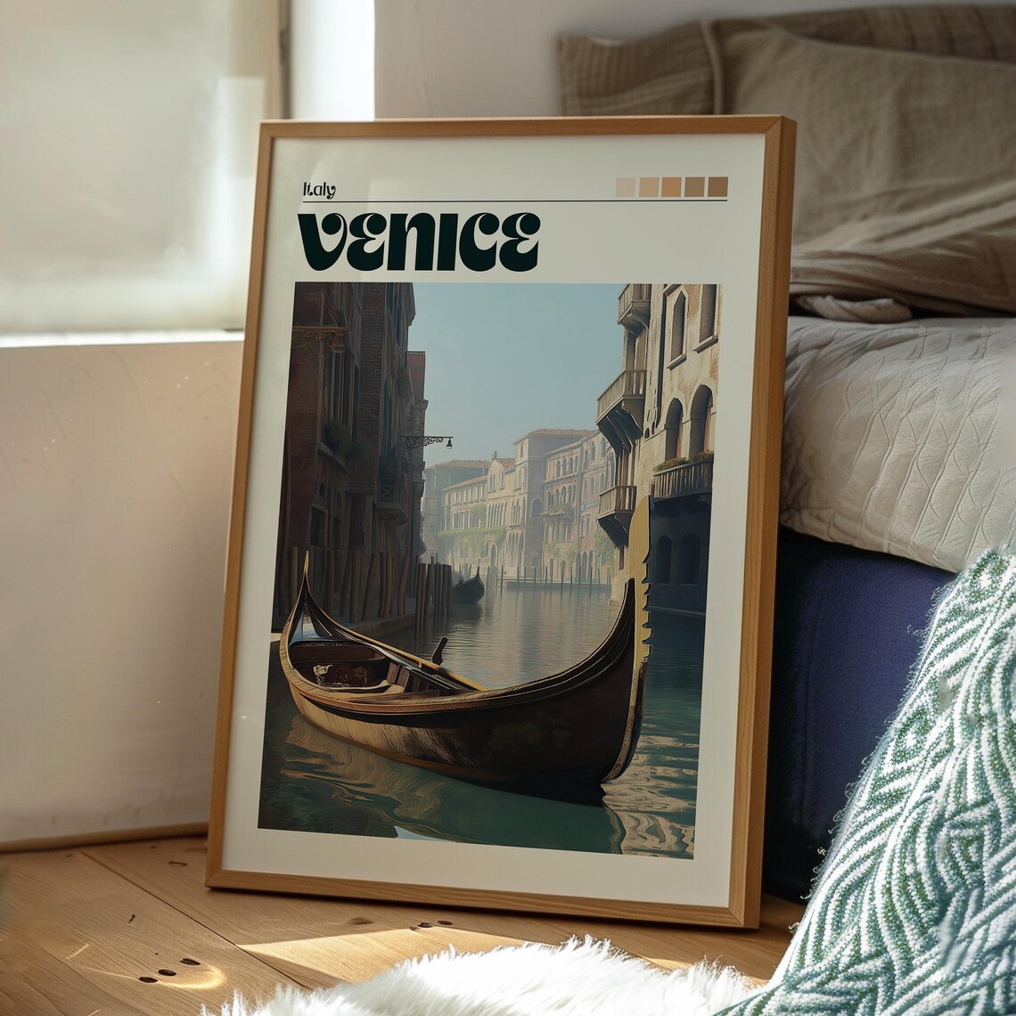 Venice Italy Gondola Canal Historic Buildings Romantic Art Poster - Image 3