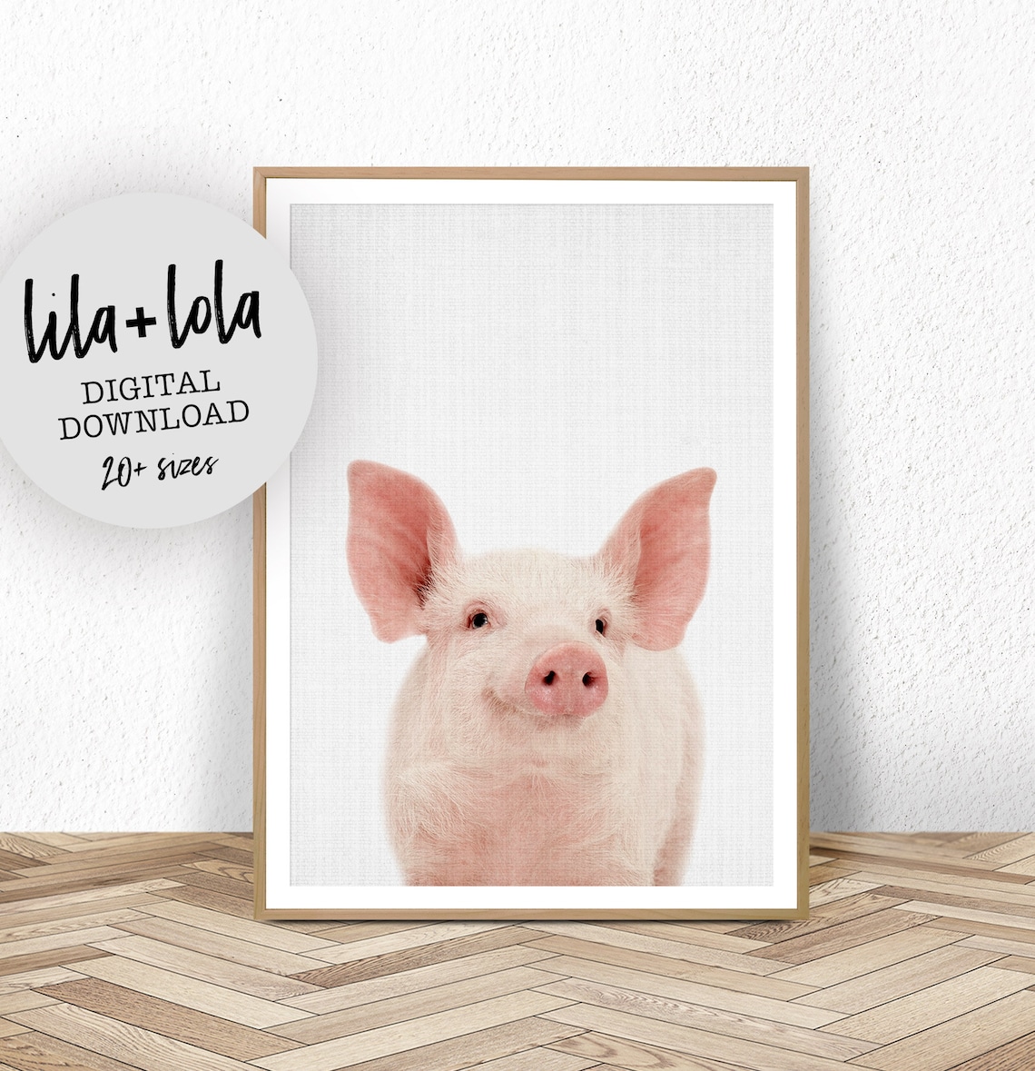 Piglet Art Print, Farm Animal Nursery Decor