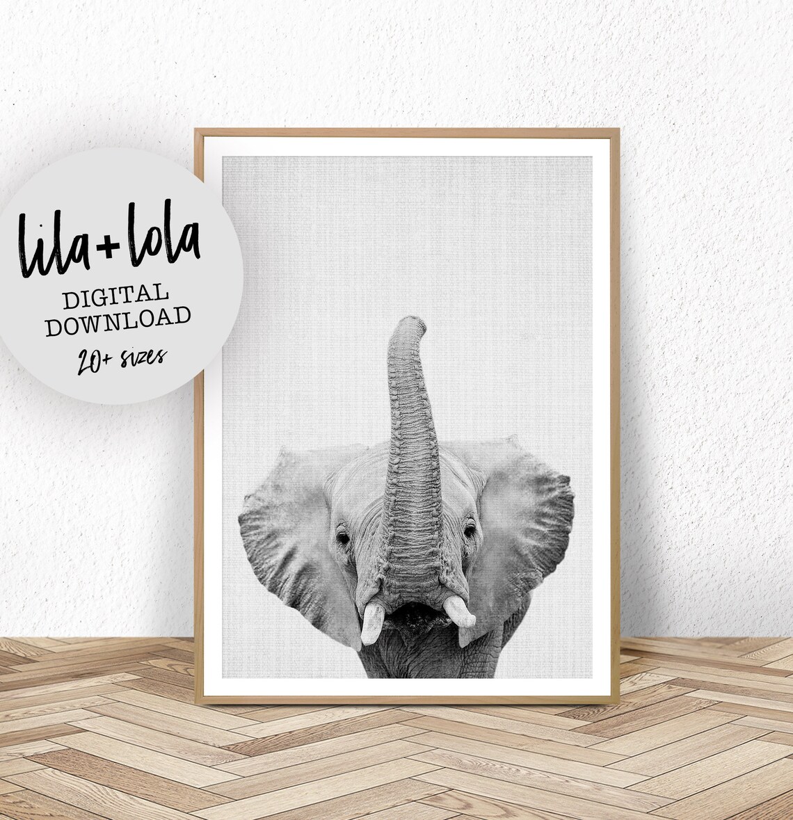 Baby Elephant Print, Safari Nursery Decor