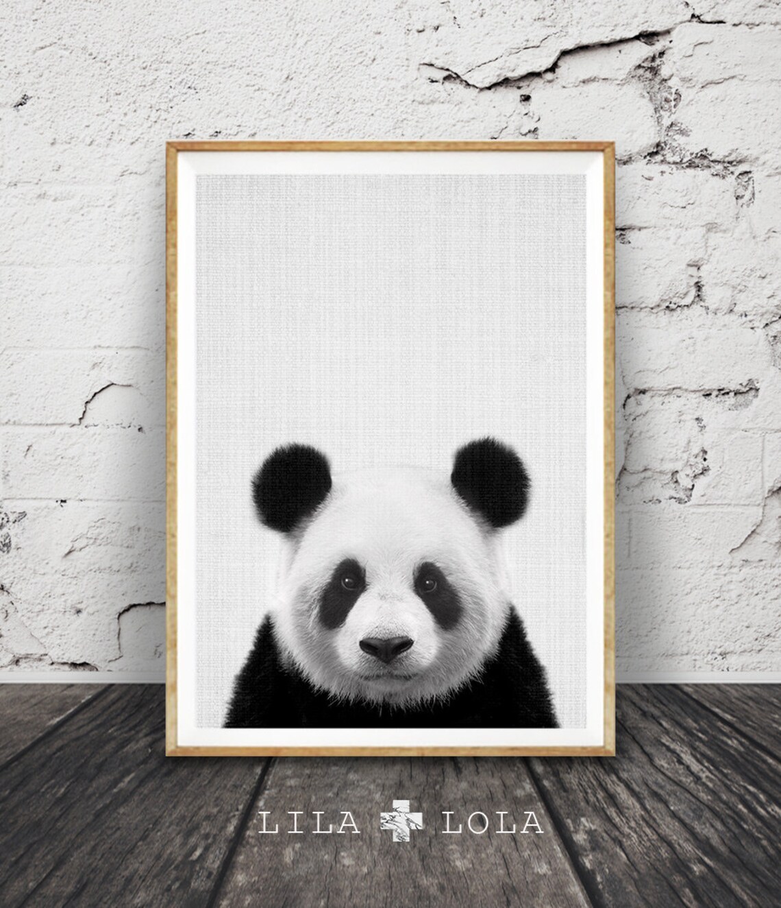 Panda Print Black and White Nursery Art Print