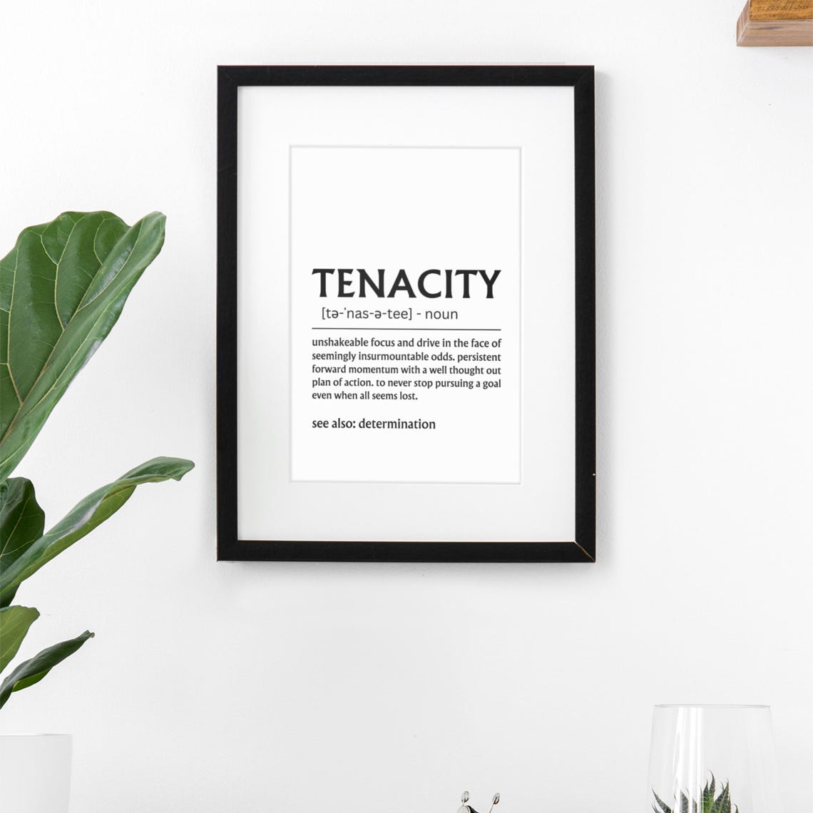 Tenacity Dictionary Definition Unshakeable Drive Quote Poster - Image 9