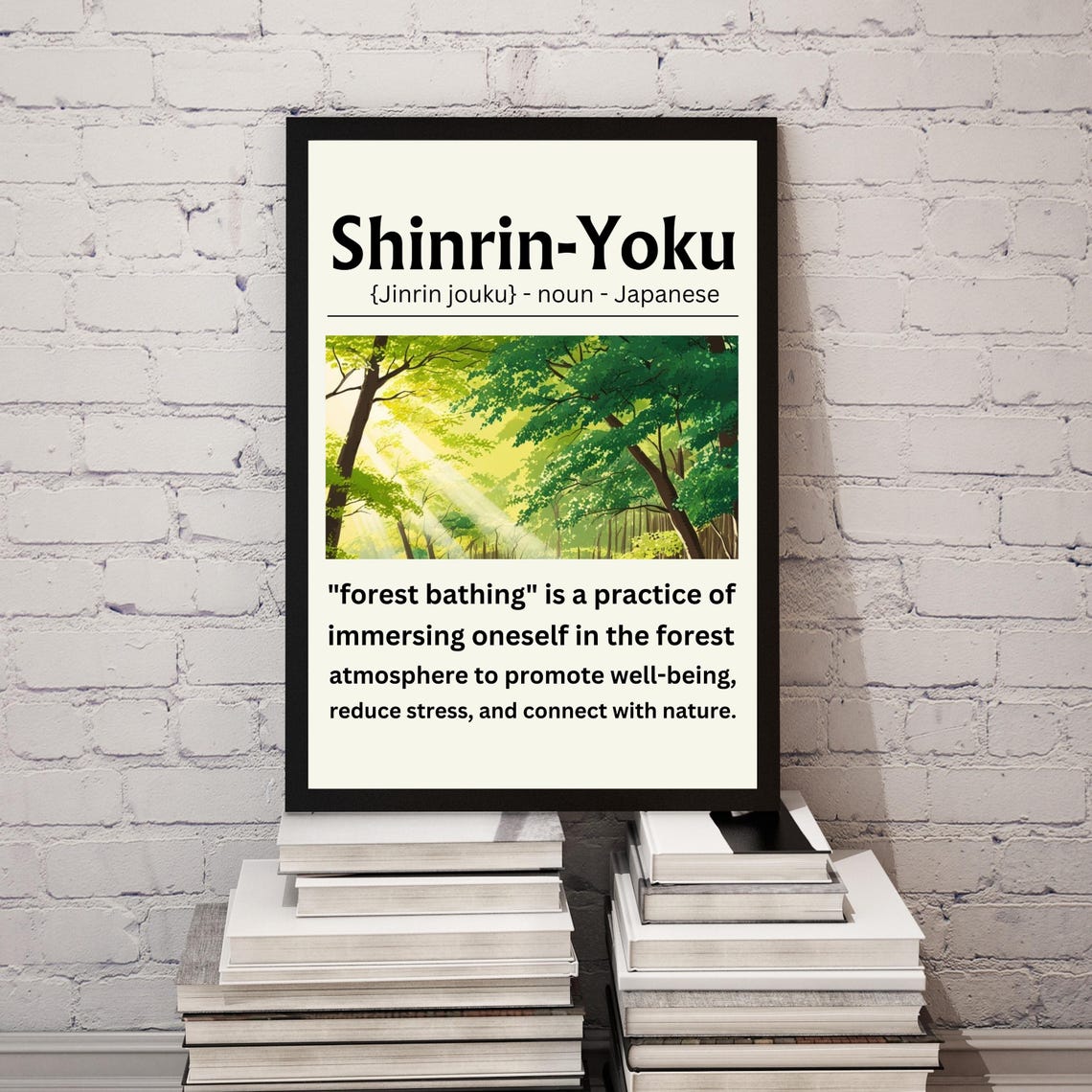 Shinrin Yoku Forest Bathing Japanese Wellness Definition Poster - Image 5
