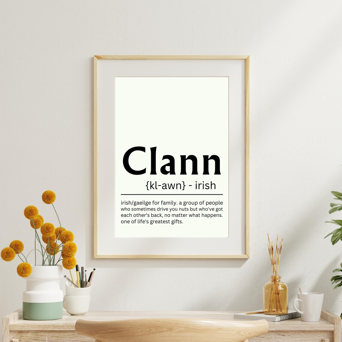 Clann Irish Print Family Irish Gifts Definition Print Newly Wed Gifts Ireland Poster Irish Wedding Personalized Gifts Wall Art