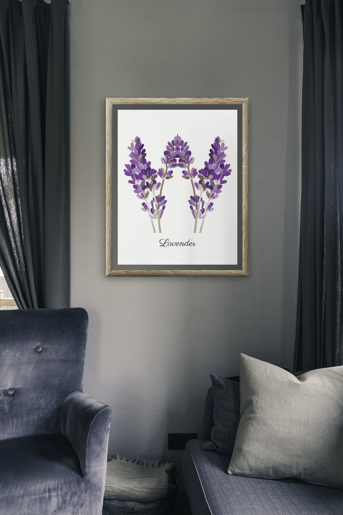 Lavender Watercolor Purple Floral Botanical Calm Bedroom Decor Poster - Image 4