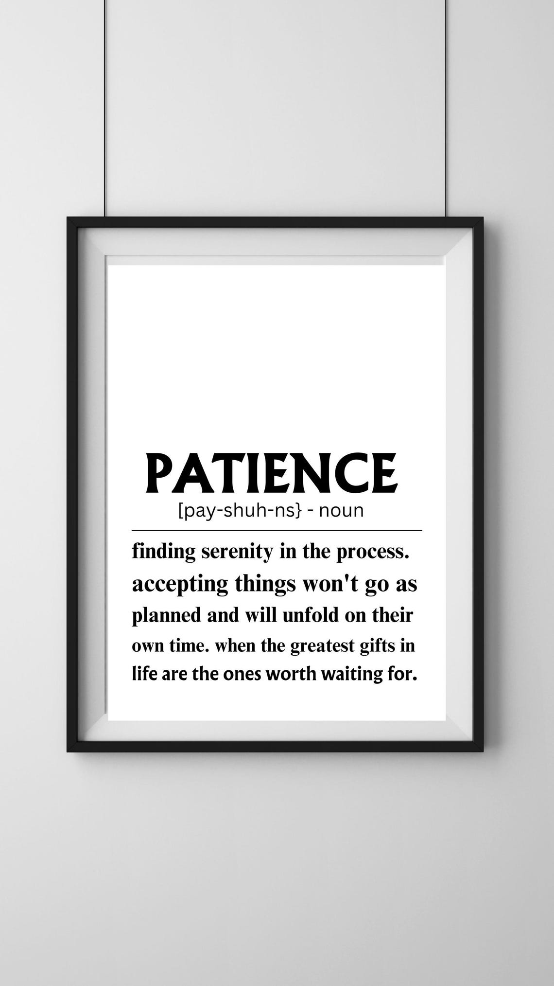 Patience Definition Dictionary Style Inspirational Quote Poster - Image 3