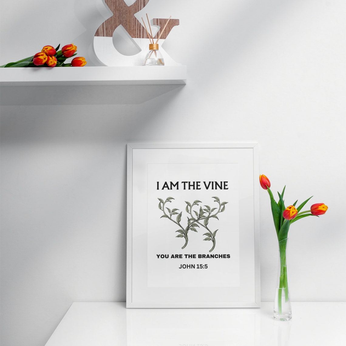 I Am the Vine You Are the Branches John 15:5 Scripture Poster - Image 7