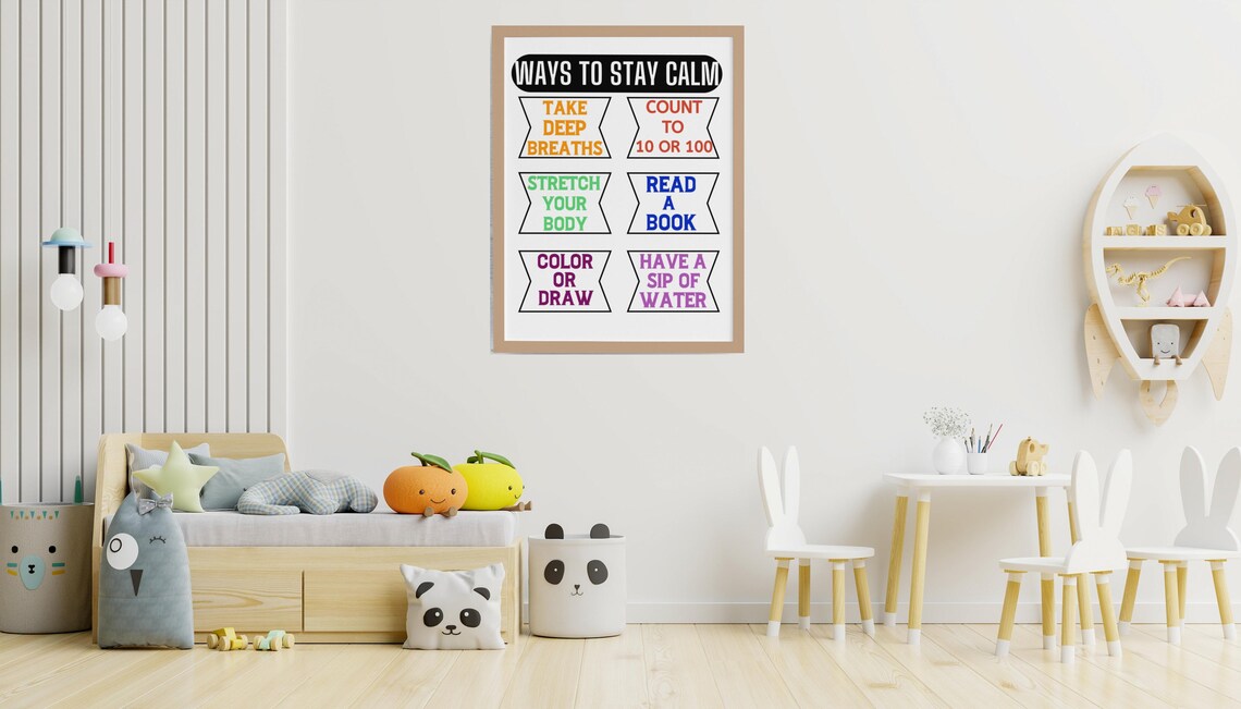 Ways To Stay Calm Boho Classroom Decor Poster