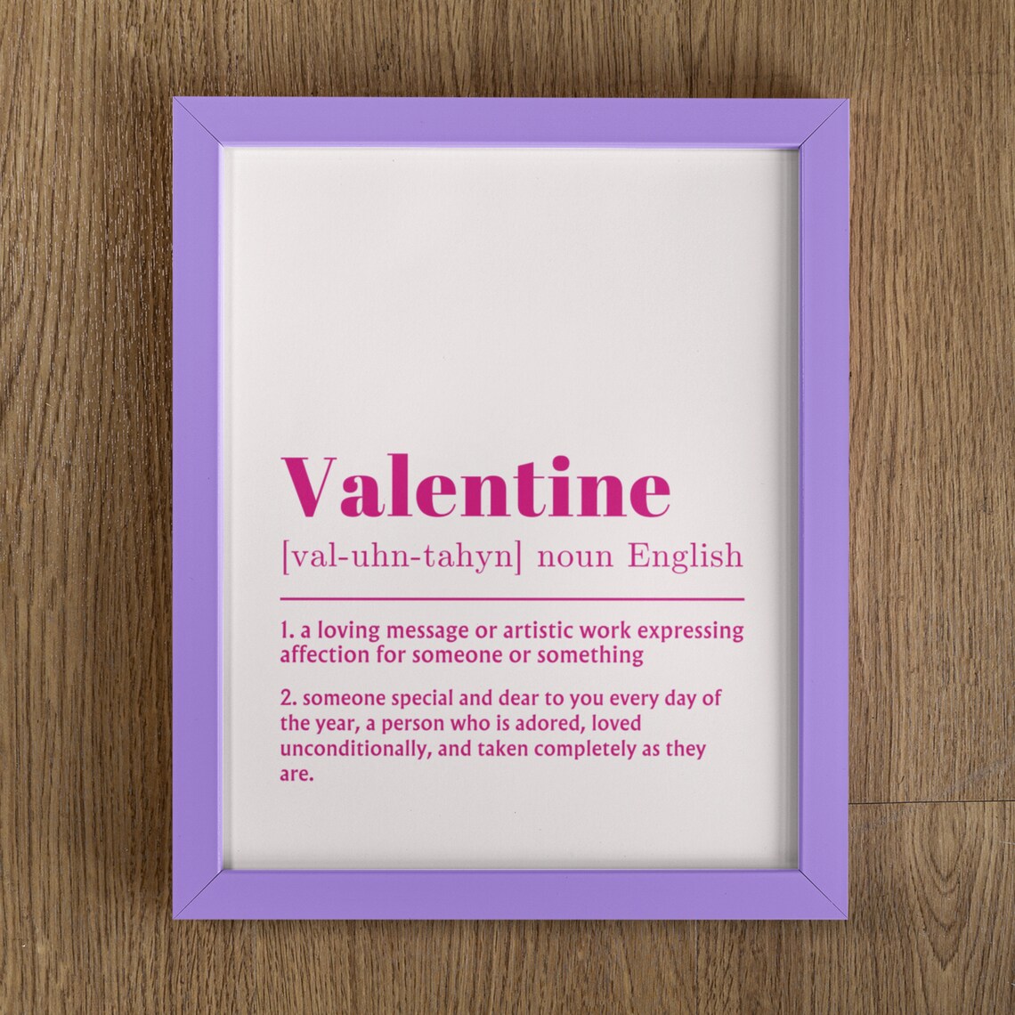 Valentine Definition Print, Pink Wall Art Poster - Image 3