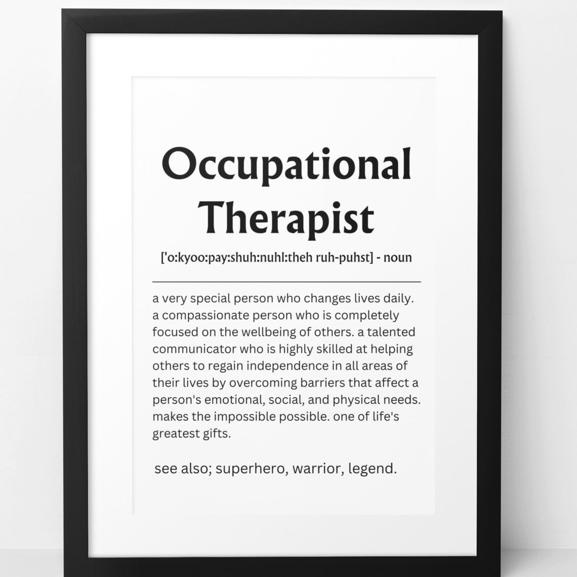 Occupational Therapist Definition Print Occupational Therapist Gift Occupational Therapy Gift Graduation Gift - Image 6