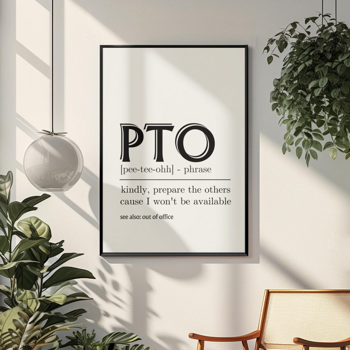 PTO Funny Office Dictionary Definition Out of Office Humor Poster - Image 6