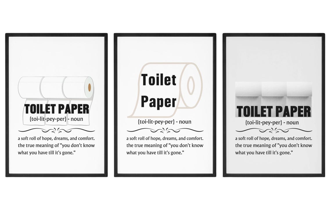Toilet Paper Funny Bathroom Dictionary Definition Humor Poster - Image 2