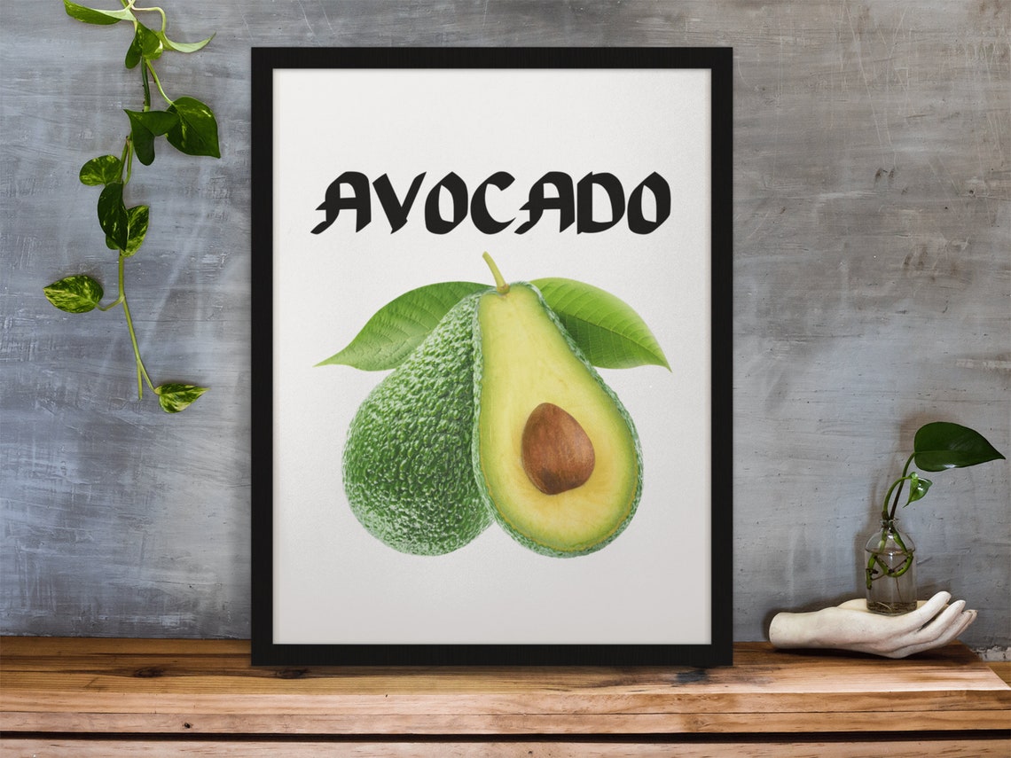 Avocado Bold Typography Fresh Fruit Kitchen Wall Poster Decor - Image 4