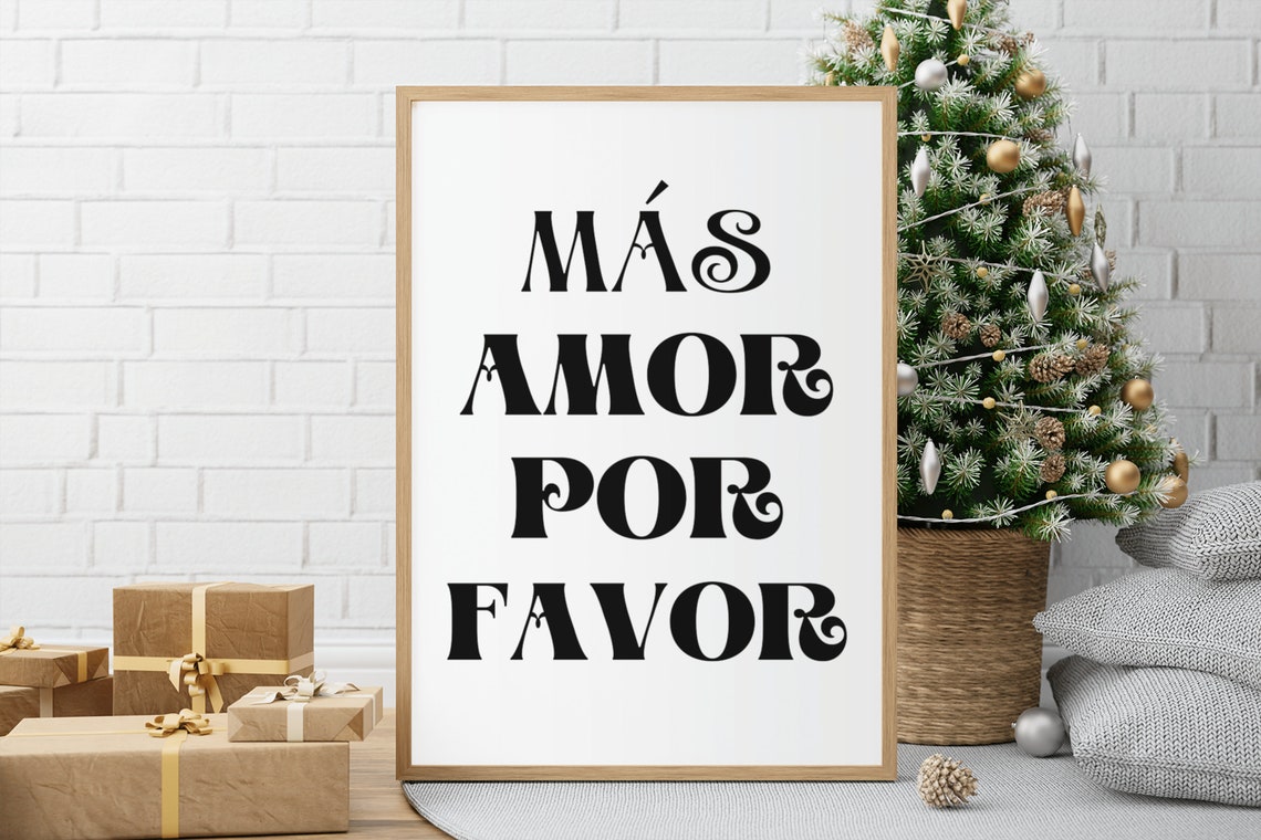 Ms Amor Por Favor Wall Art Spanish Quote Wall Decor More Amor Por Favor Poster Love Quote Print Trendy Retro Preppy Art Print - Image 3
