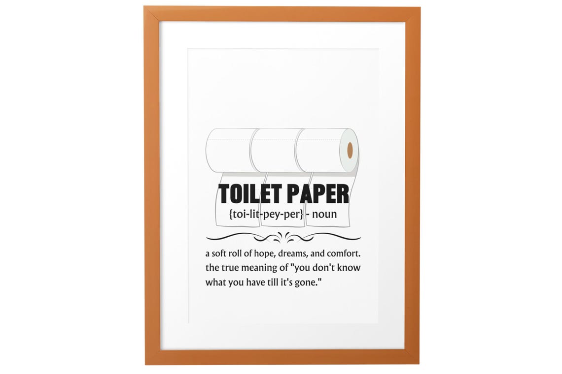 Toilet Paper Funny Bathroom Dictionary Definition Humor Poster