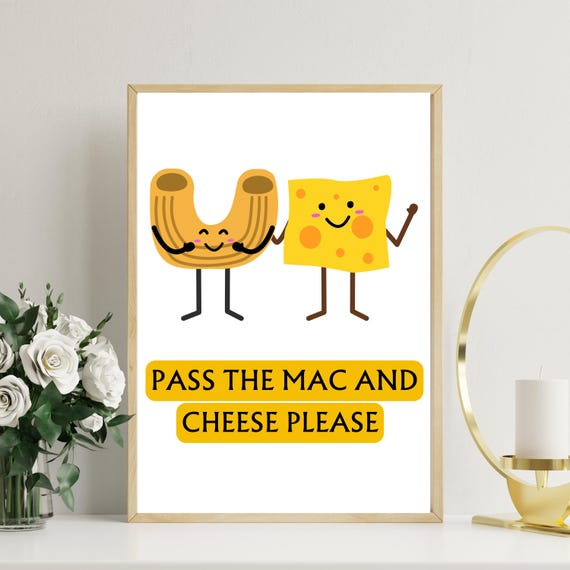 Cute Thanksgiving Decor Dining Room Wall Art Mac And Cheese Thanksgiving Print Dinning Area Thanksgiving Decorations Artwork