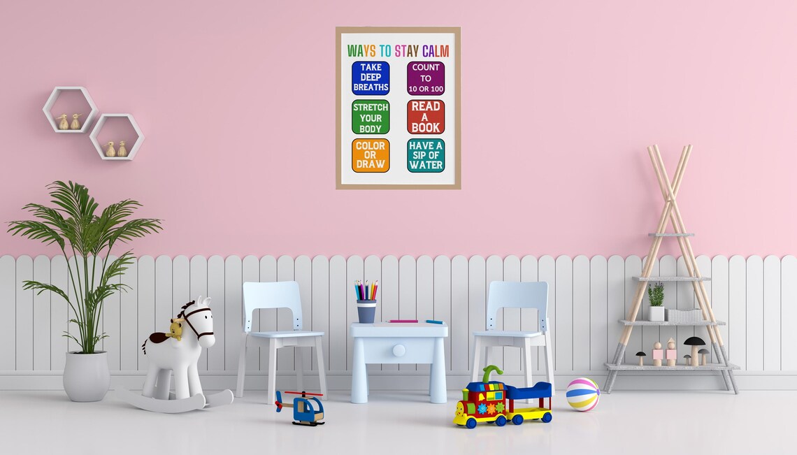 Ways To Stay Calm Boho Classroom Decor Poster - Image 4