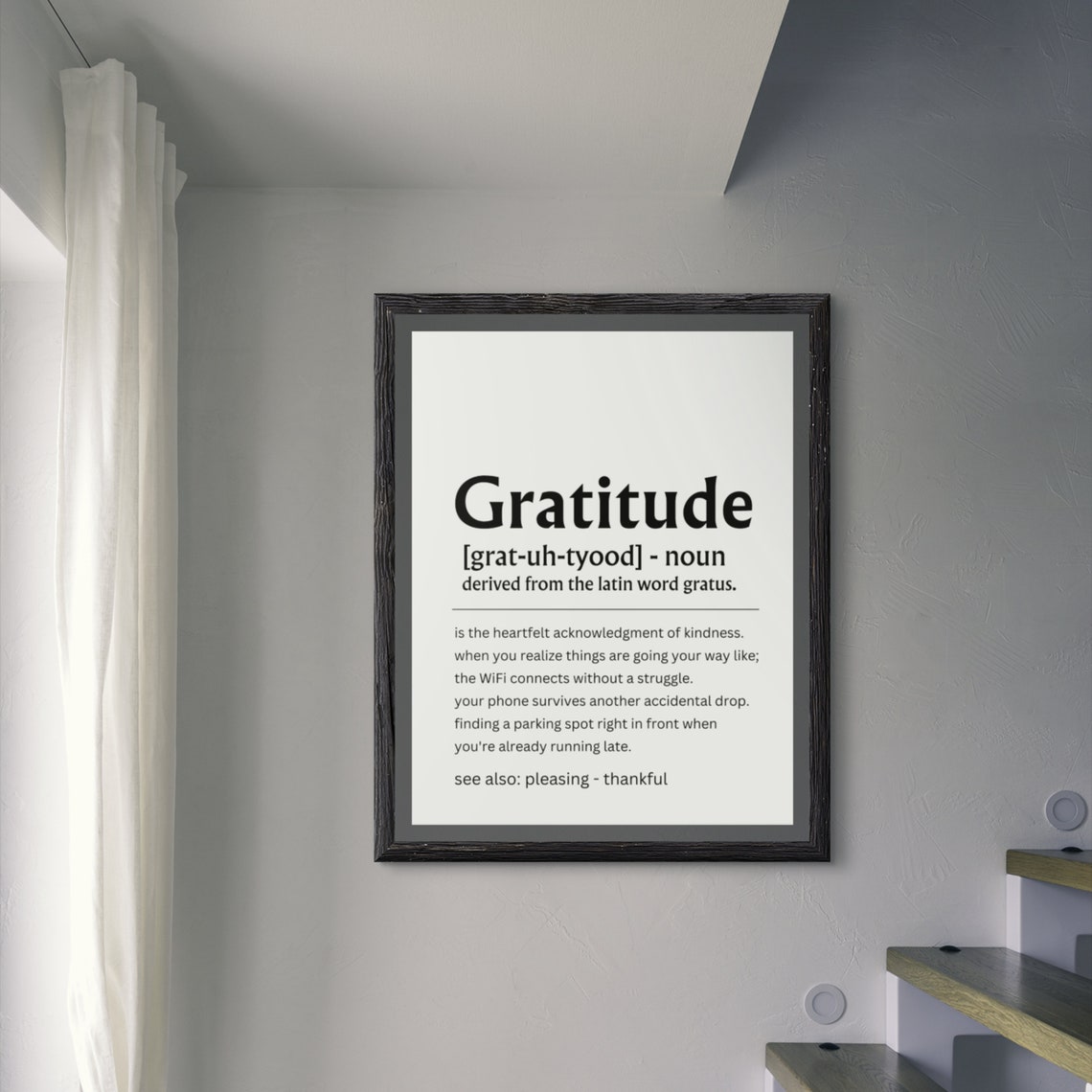 Gratitude Definition Thankful Heart Wall Decor Meaningful Quote Poster - Image 5