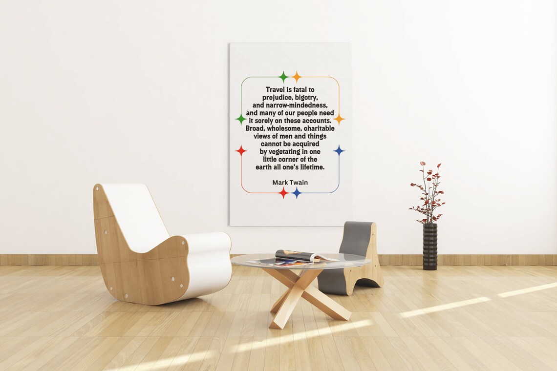 Mark Twain Travel Quote Prejudice Colorful Star Border Poster - Image 5