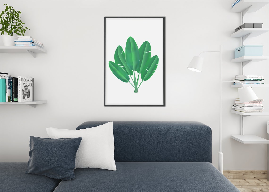 Banana Leaves Cluster Tropical Green Botanical Wall Decor Poster