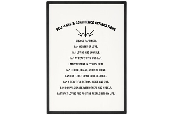 Self Love And Confidence Affirmations Daily Positive Mindset Poster