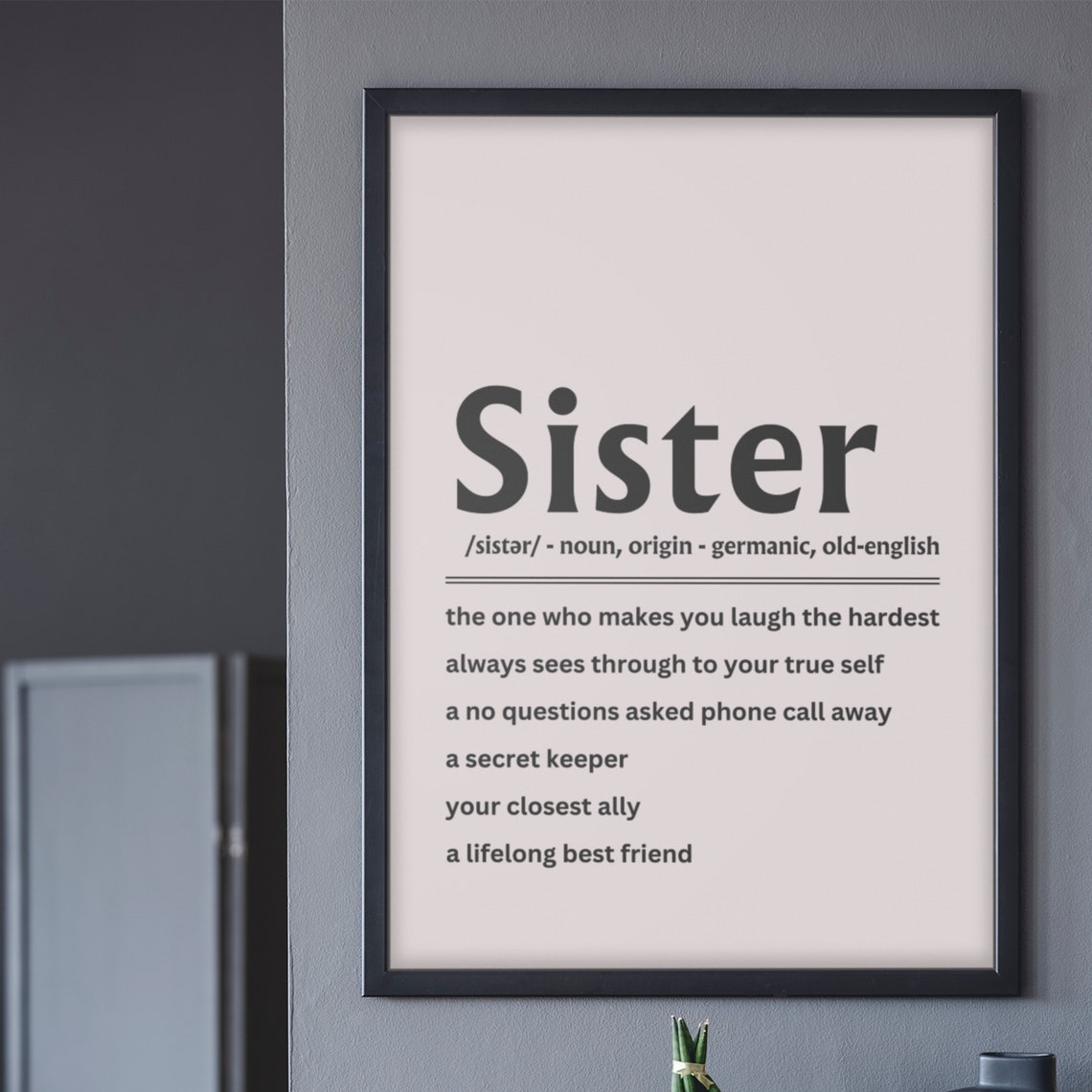 Sister Definition Dictionary Meaning Best Friend Gift Poster - Image 8