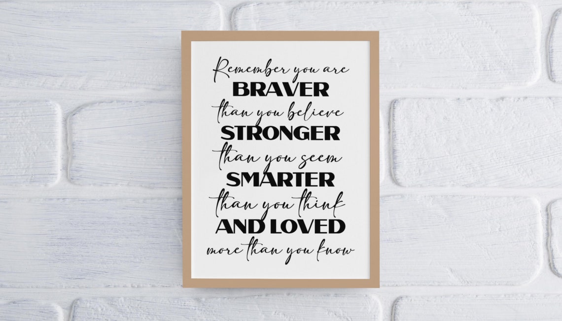 Braver Stronger Smarter Loved Colorful Affirmation Quote Poster - Image 3