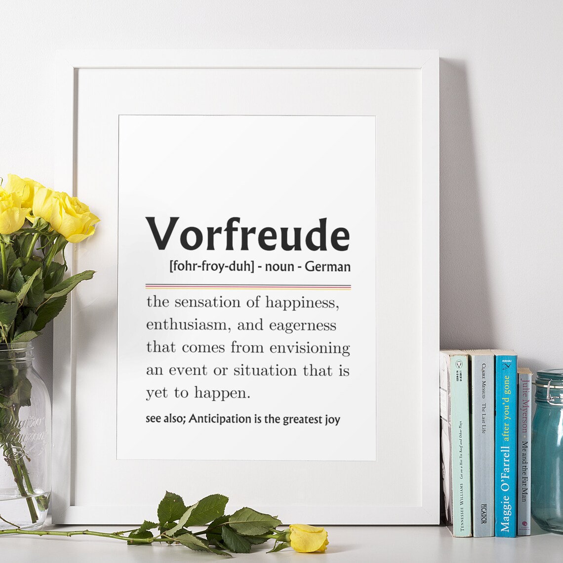 Vorfreude Definition German Anticipation Joy Happiness Word Art Poster - Image 5