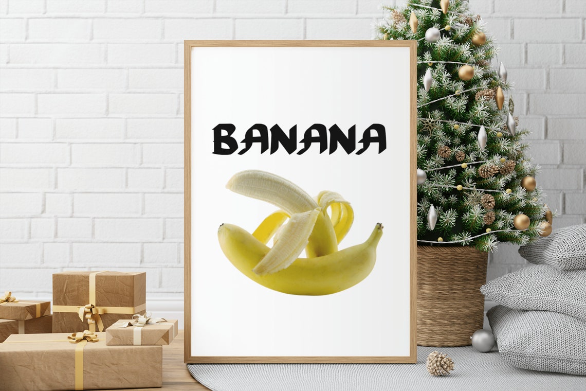 Banana Bold Typography Fresh Fruit Kitchen Wall Poster Decor - Image 4
